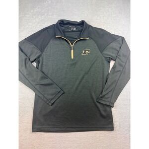 Champion Elite Purdue Boilermakers Mens Quarter Zip Pullover Gray Black Medium